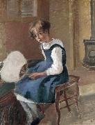 Camille Pissarro Jeanne Holding a Fan oil painting reproduction